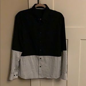 Viola black white/striped contrast sportshirt